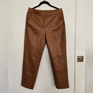 Brown Faux Leather Pants
